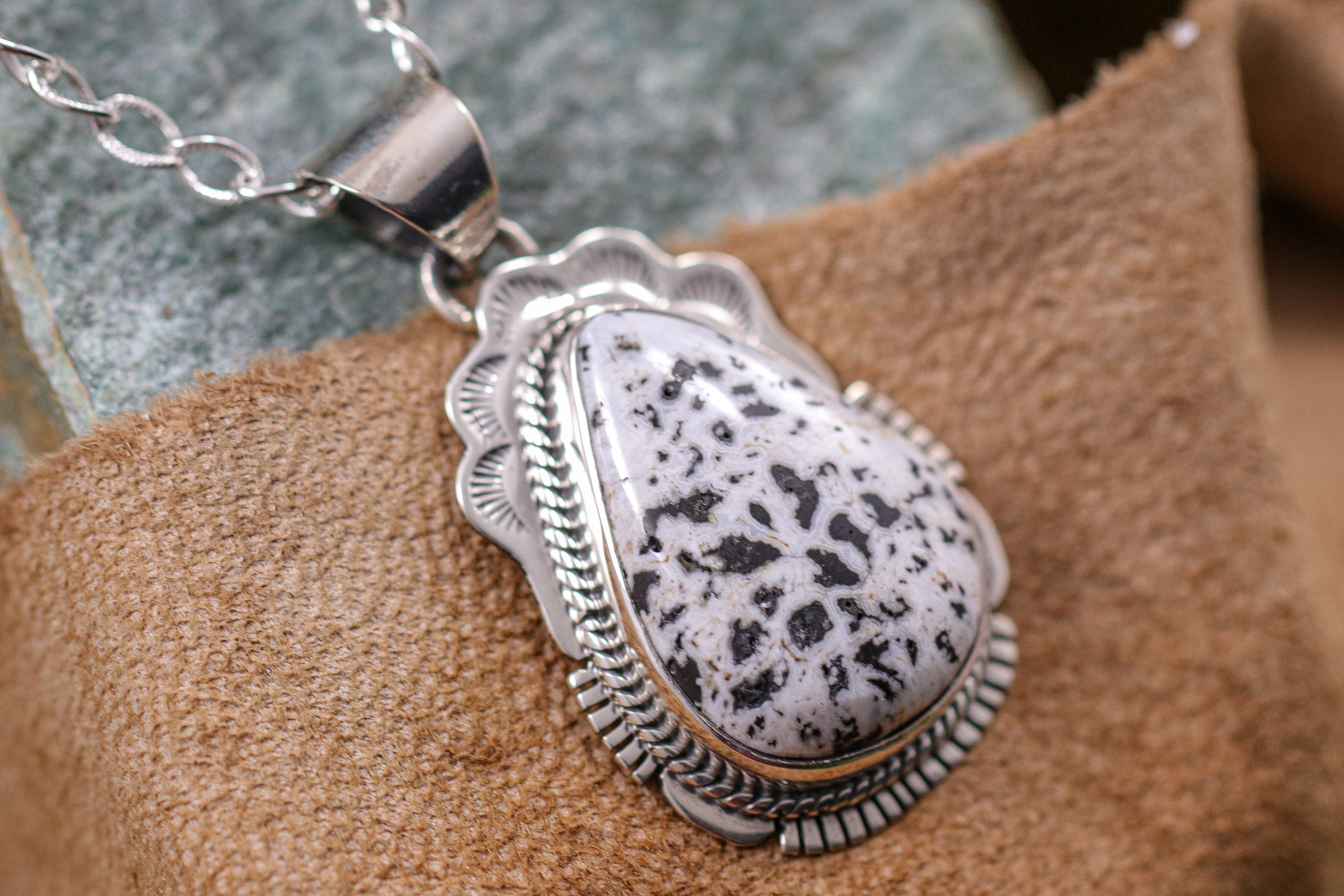 White Buffalo Necklace Native American Turquoise Jewelry