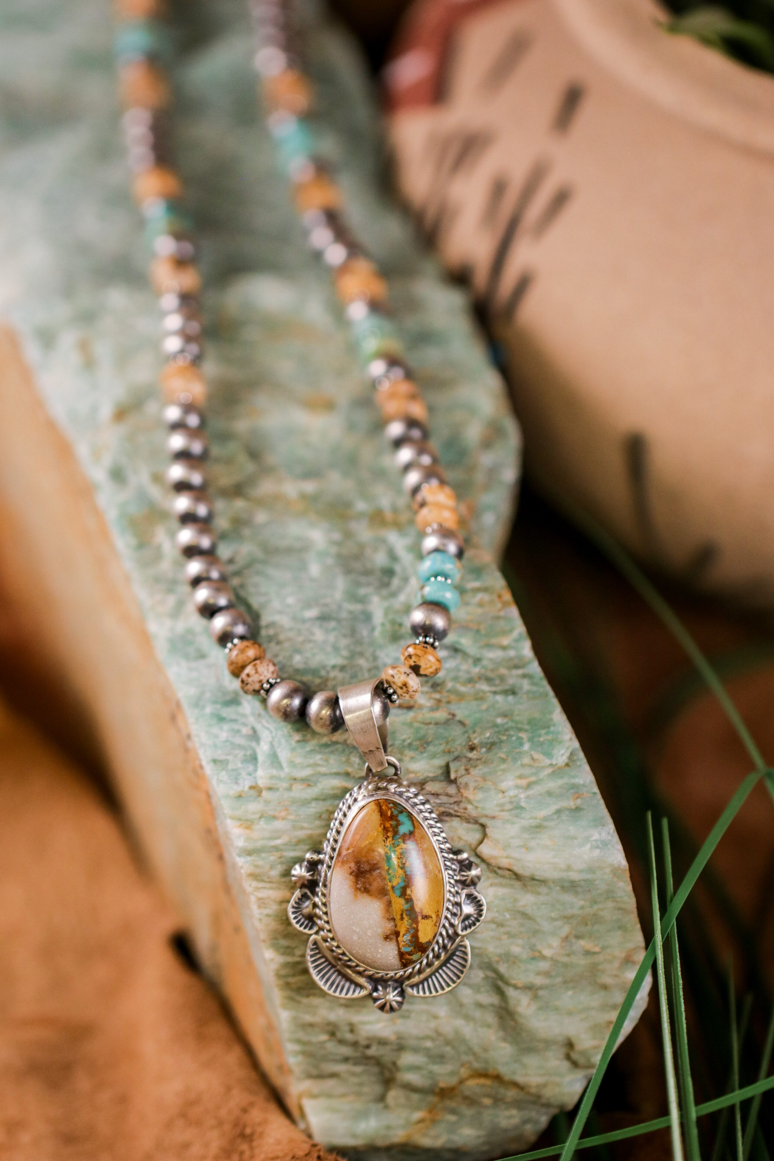 Boulder Necklace Set Native American Turquoise Jewelry Dakota Sky Stone