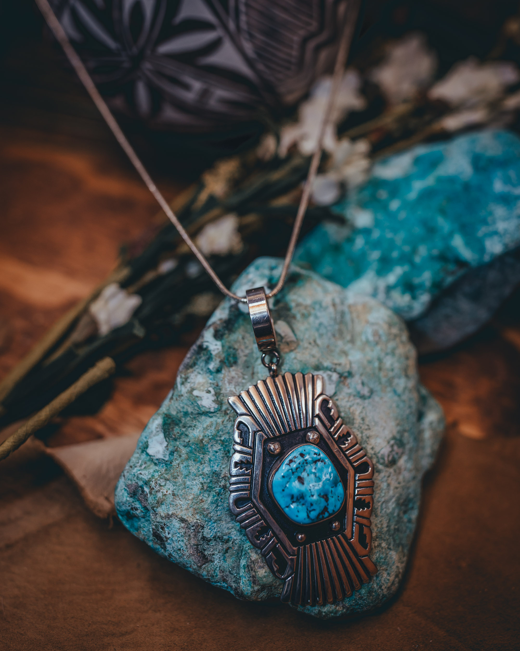 Rose Singer Incredible Native American Navajo Royston Turquoise Sterling Silver Necklace