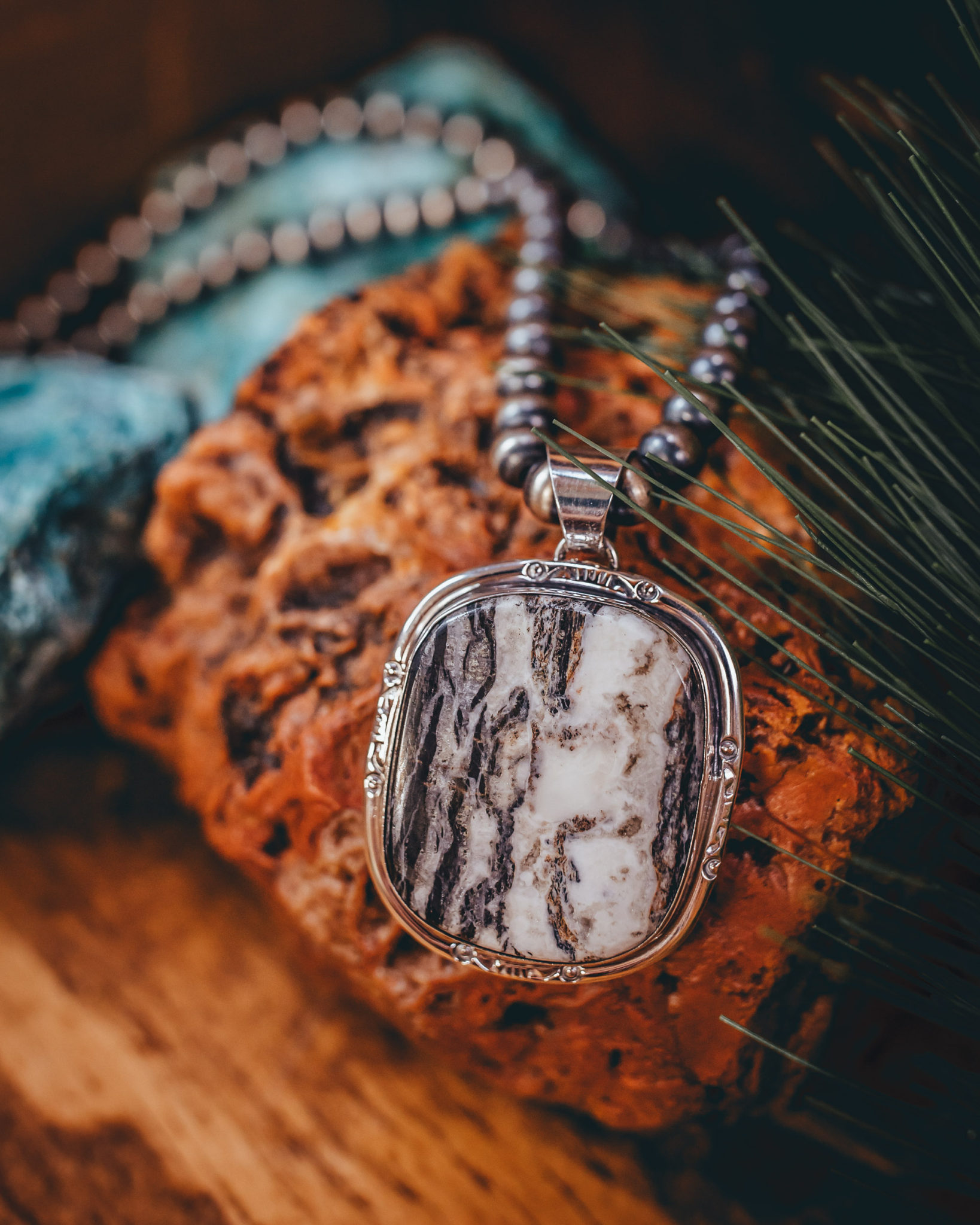 White Buffalo Necklace Native American Jewelry Dakota Sky Stone