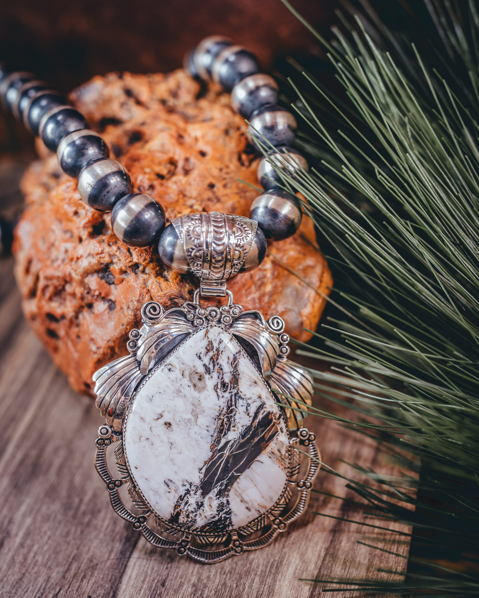 White Buffalo Necklace Native American Jewelry Dakota Sky Stone