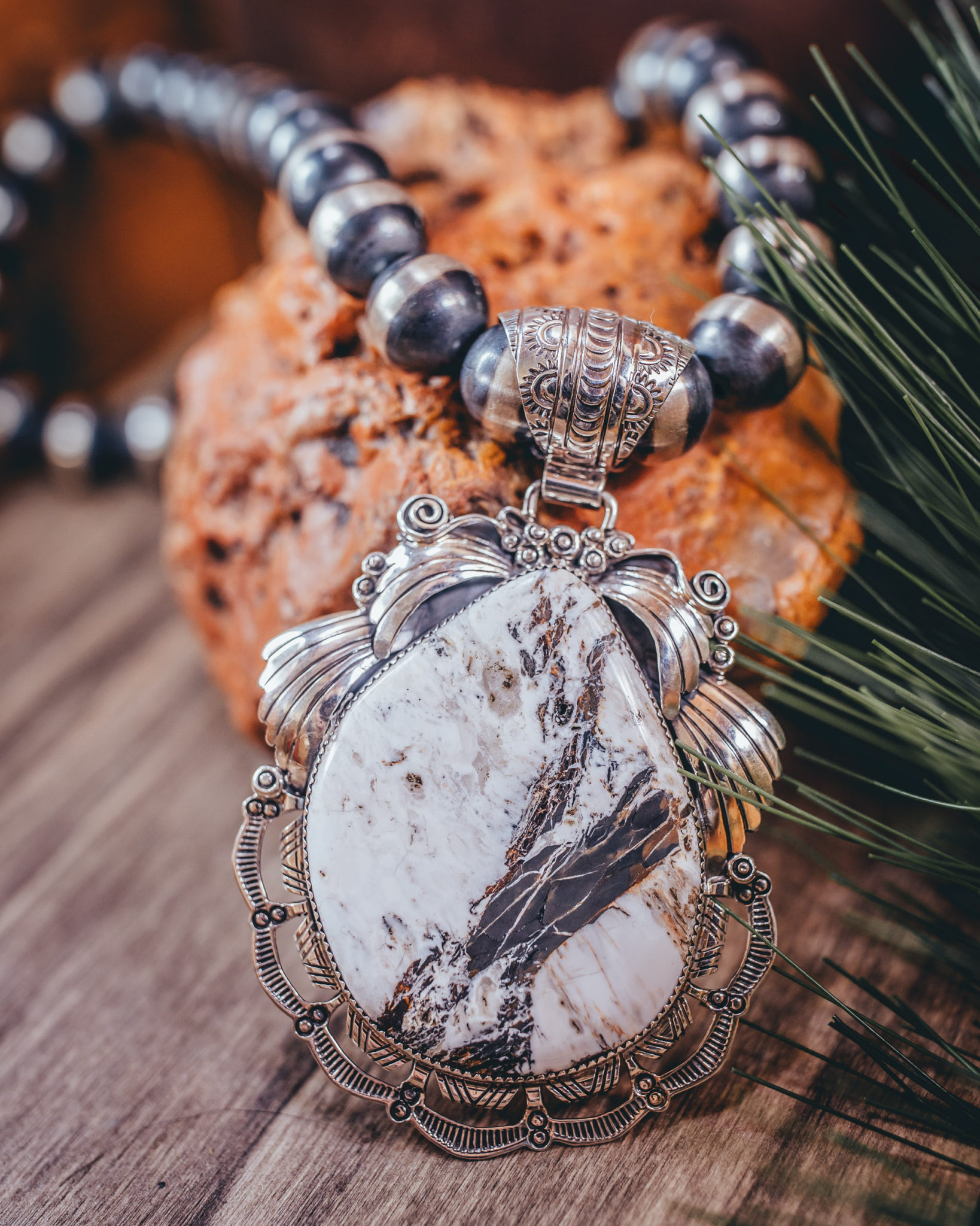 White Buffalo Necklace Native American Jewelry Dakota Sky Stone