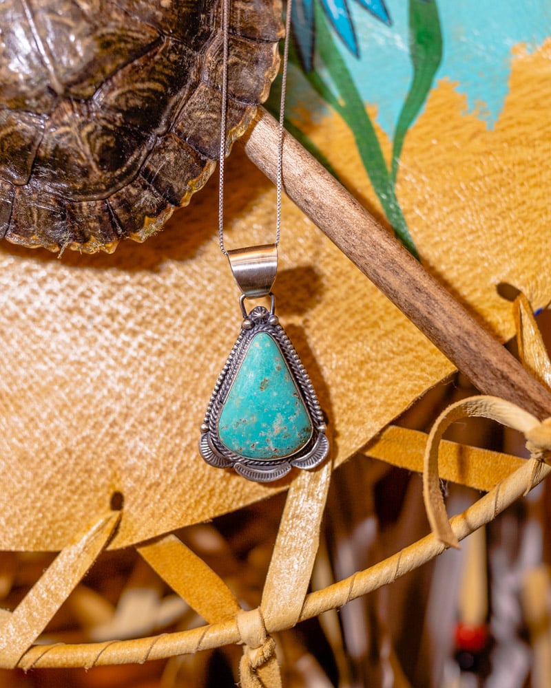 Tremendous Important Tso Triangular Turquoise Native American Jewelry Silver Ring