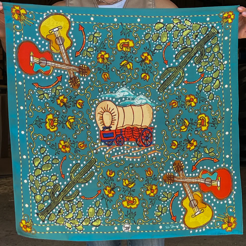 Porter Fringe Scarf - Turquoise - Native American Turquoise