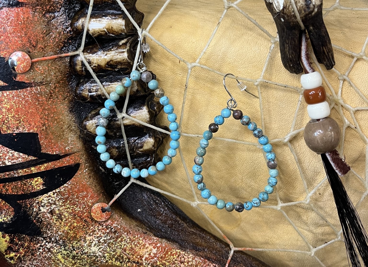 Nevada Turquoise Earrings Native American Turquoise Jewelry Dakota