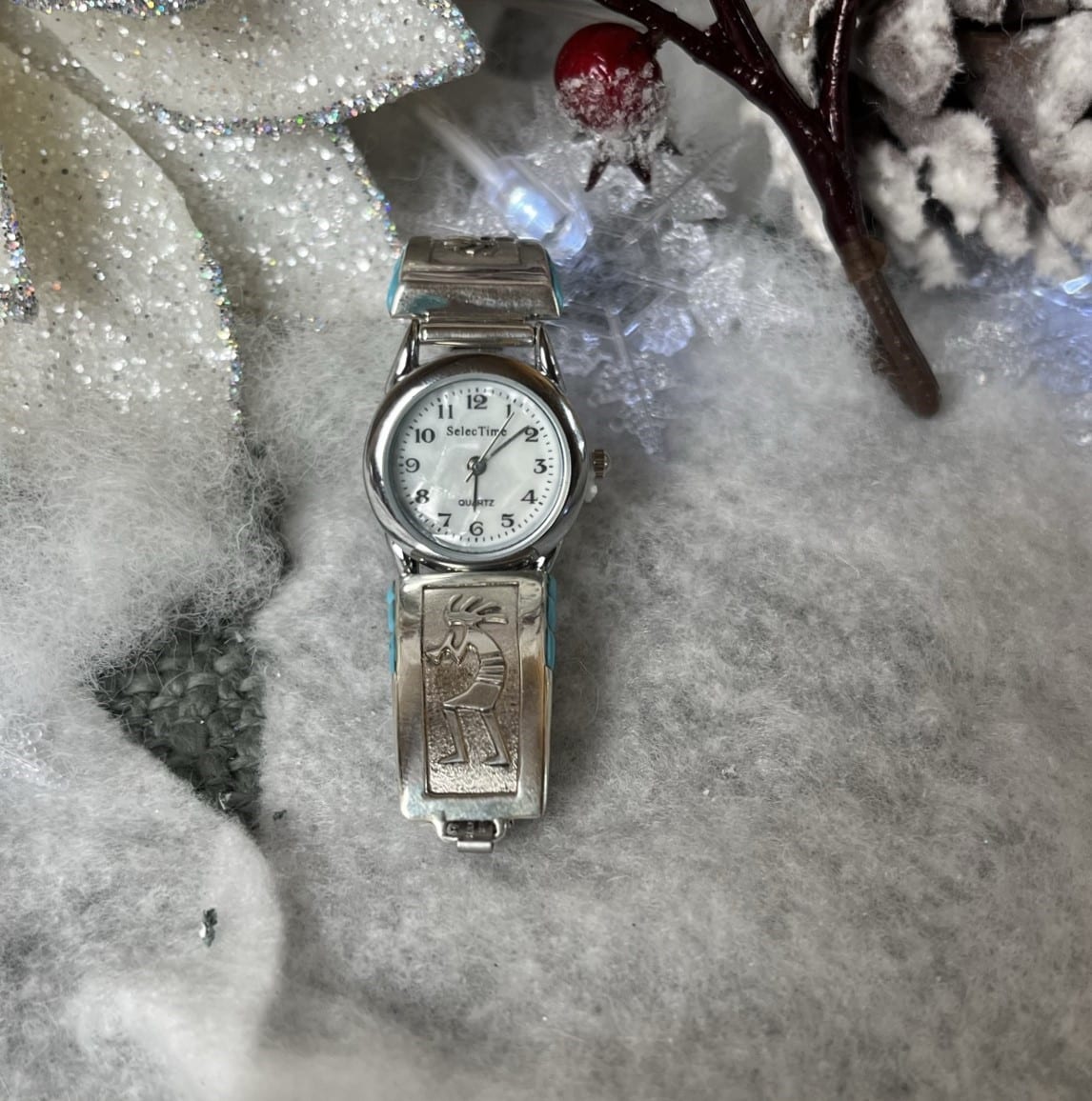 Zuni Inlay Watch - Native American Turquoise Jewelry - Dakota Sky