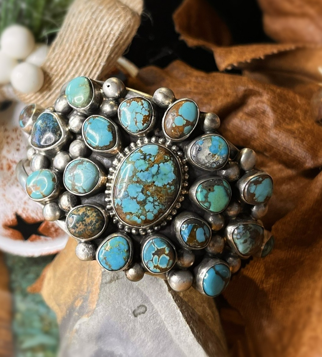 Nevada Turquoise Bracelet Native American Turquoise Jewelry Dakota