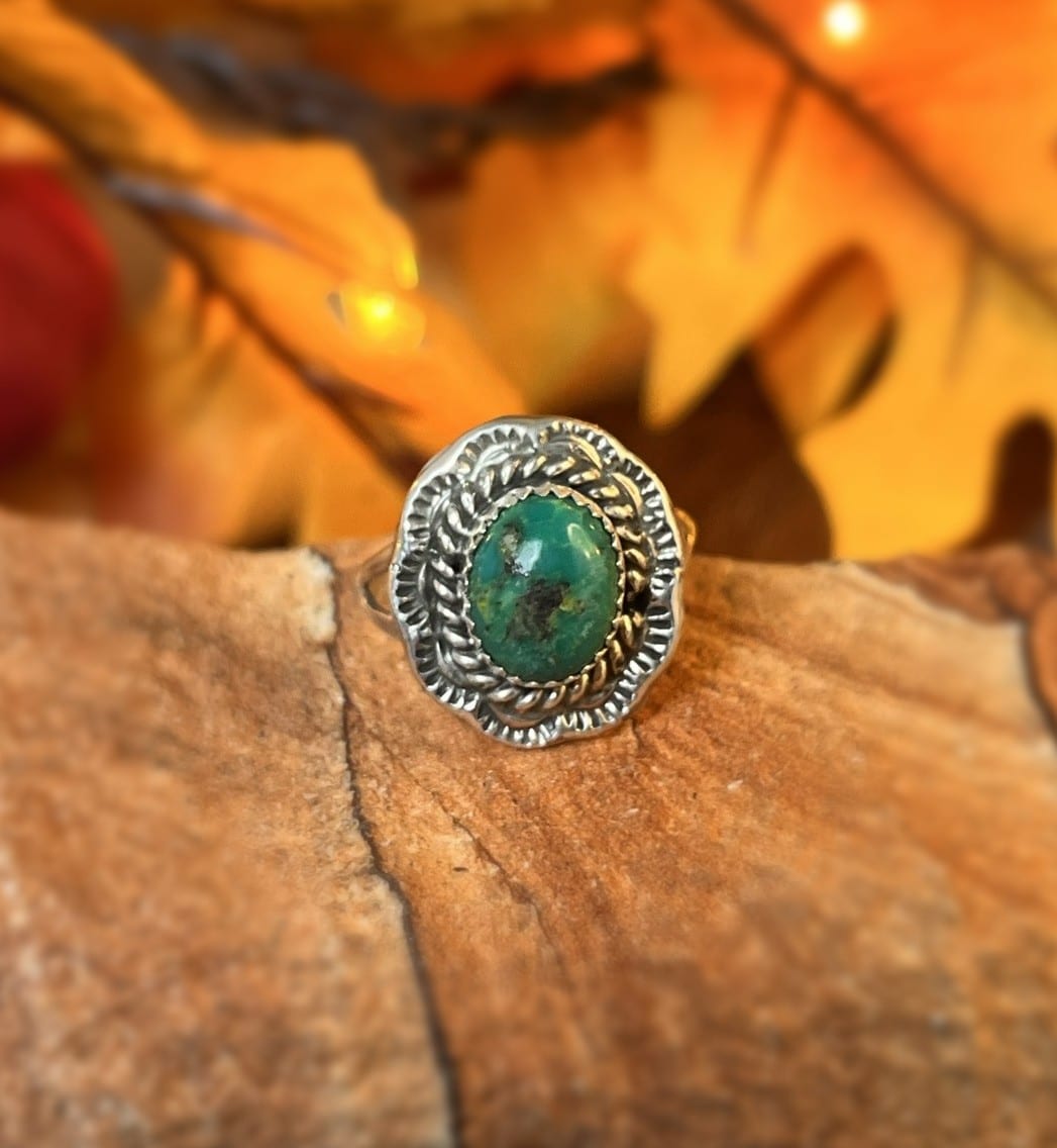 Sonoran Turquoise Ring Sz 8 Native American Turquoise Jewelry 