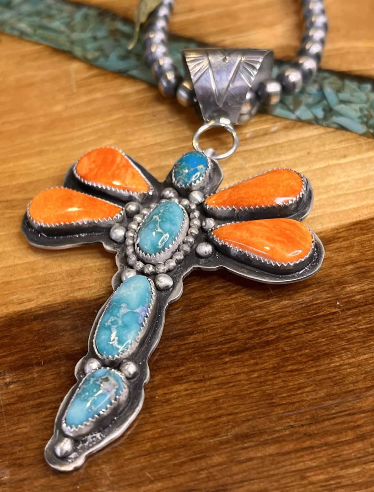 Gorgeous Native American Navajo Whitewater Turquoise Sterling Silver Necklace & Earring Set