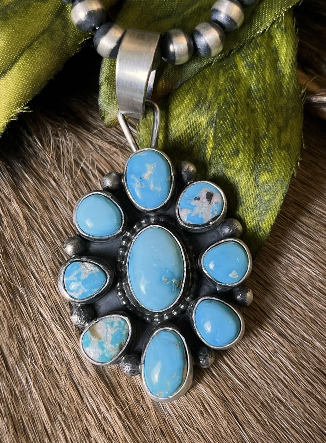 Sierra Nevada Turquoise Pendant Native American Turquoise